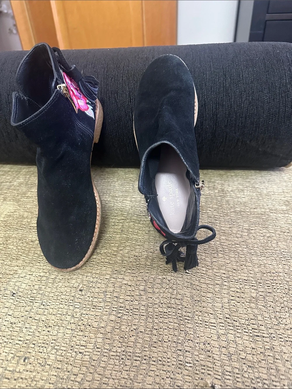 kate spade black suede